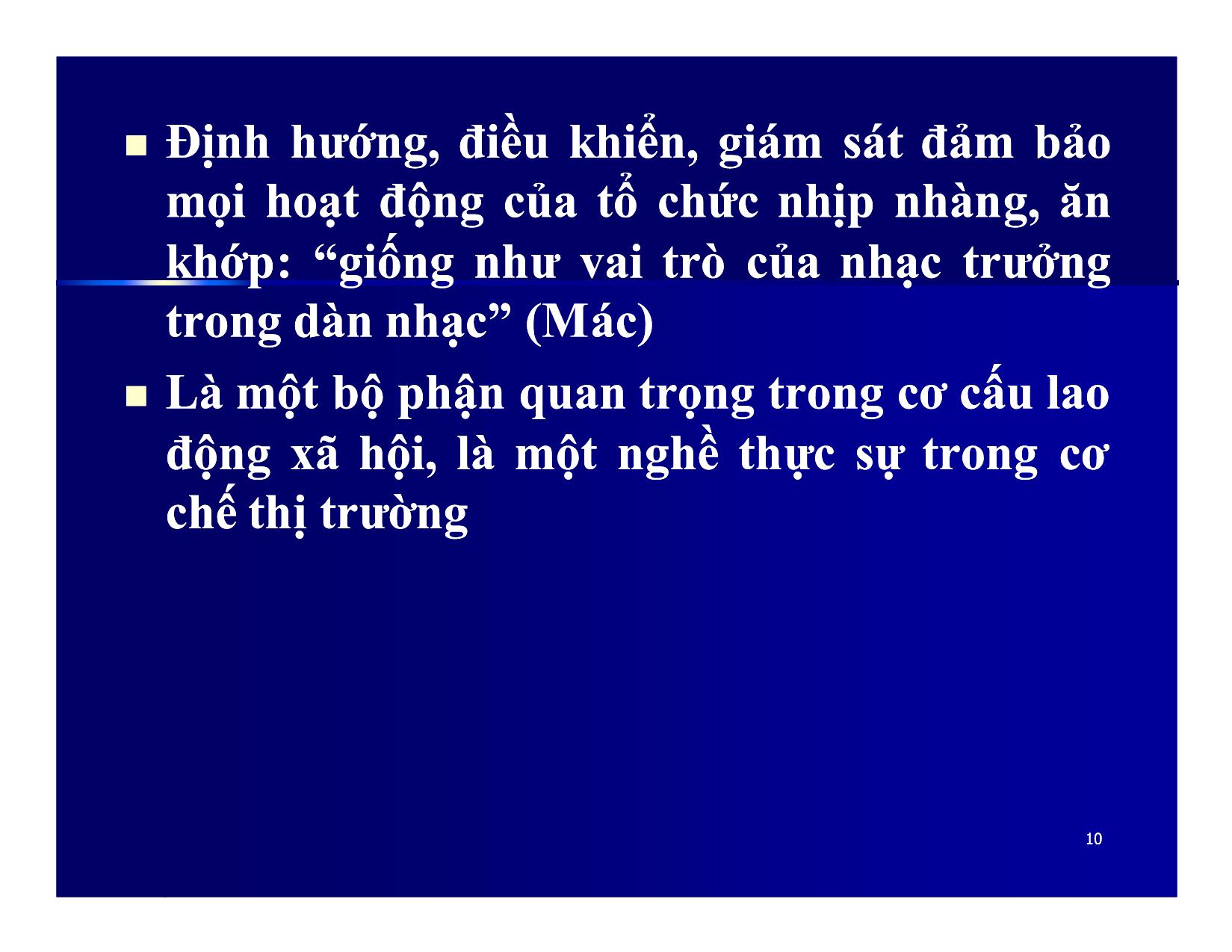 Bài giảng Khoa học quản lý - Chương 9: Lao động quản lý và phong cách quản lý - Nguyễn Xuân Phong trang 10