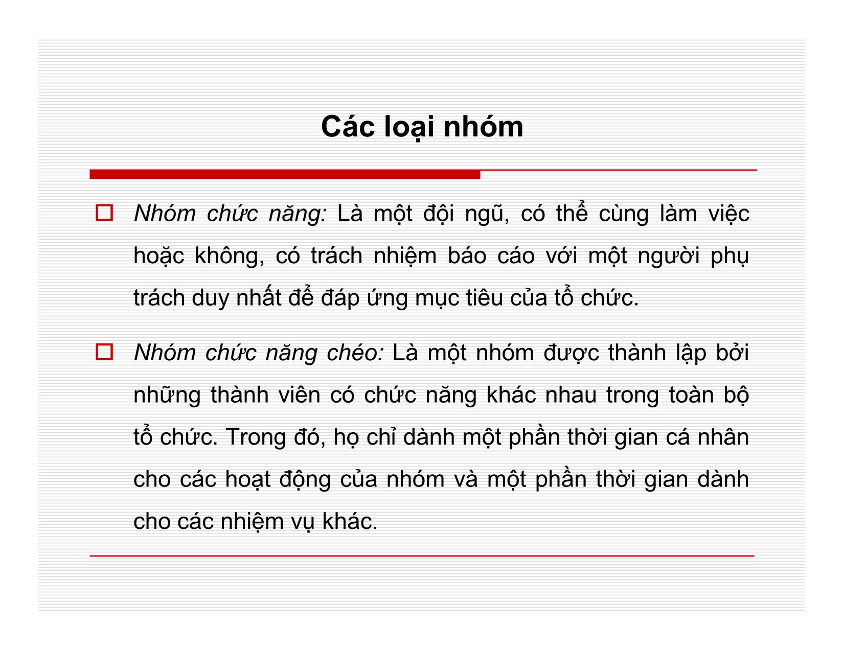 Bài giảng Quản lý học - Chương 9: Làm việc nhóm - Nguyễn Quang Huy trang 5