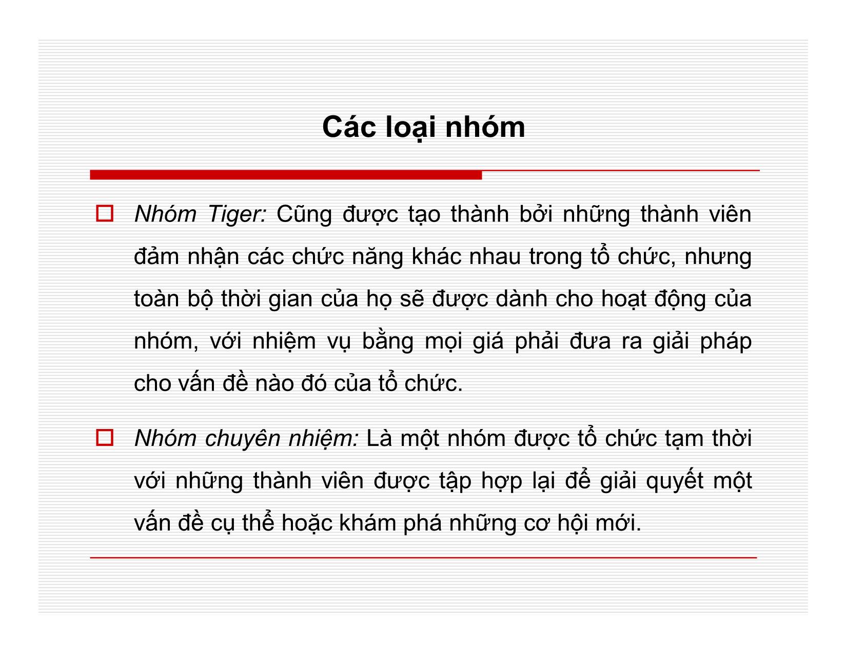 Bài giảng Quản lý học - Chương 9: Làm việc nhóm - Nguyễn Quang Huy trang 6