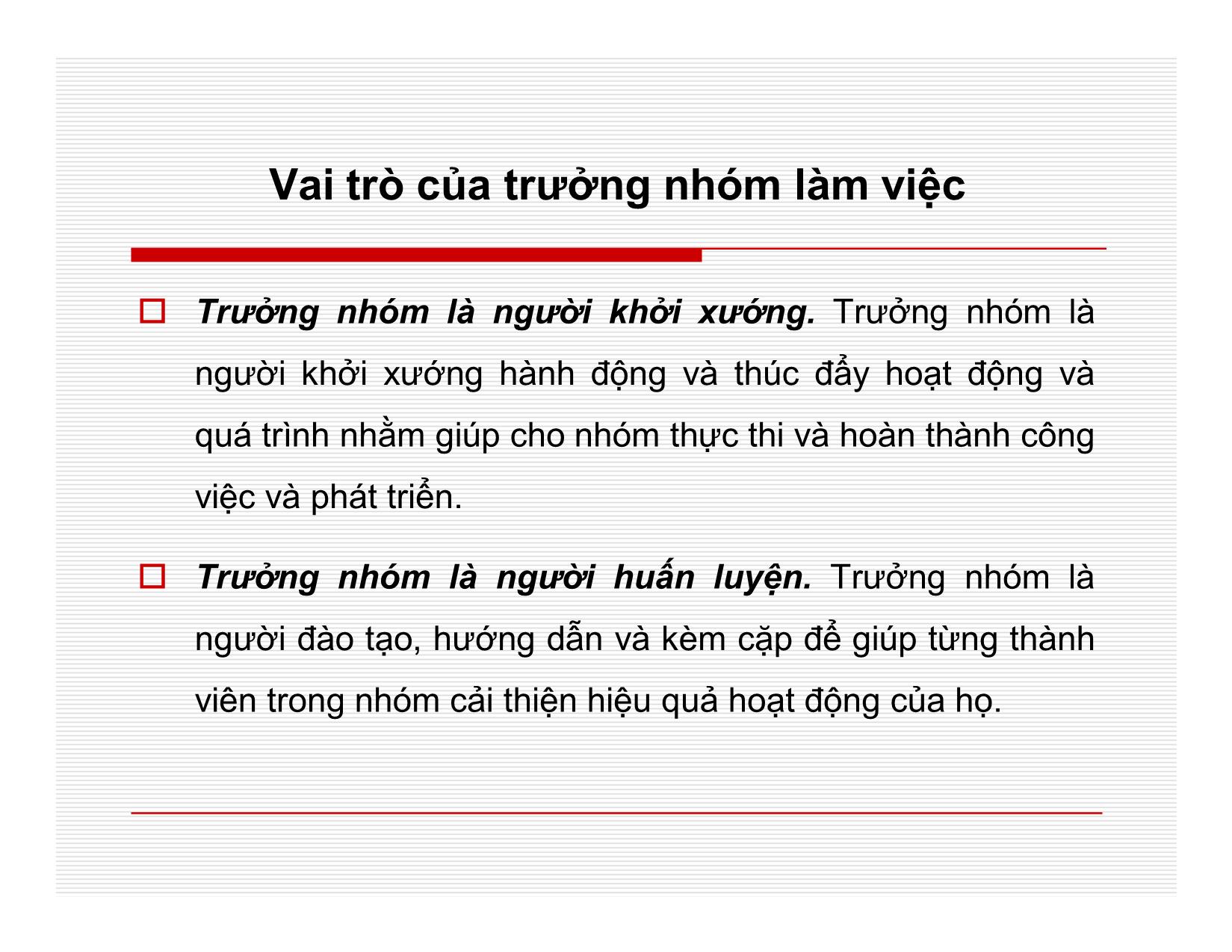 Bài giảng Quản lý học - Chương 9: Làm việc nhóm - Nguyễn Quang Huy trang 7