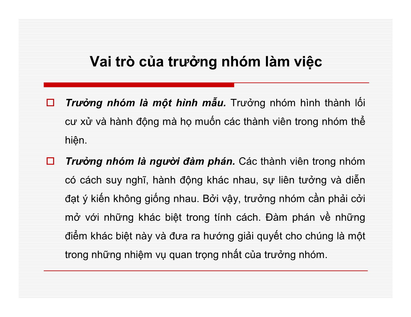 Bài giảng Quản lý học - Chương 9: Làm việc nhóm - Nguyễn Quang Huy trang 8