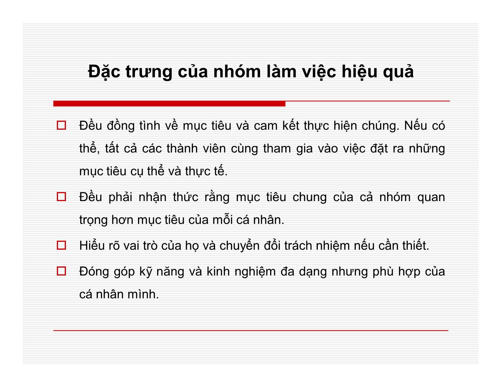 Bài giảng Quản lý học - Chương 9: Làm việc nhóm - Nguyễn Quang Huy trang 9