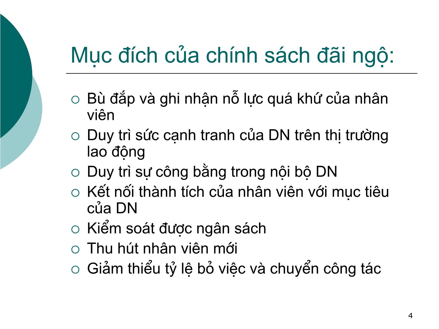 Bài giảng Đãi ngộ nhân sự trang 4