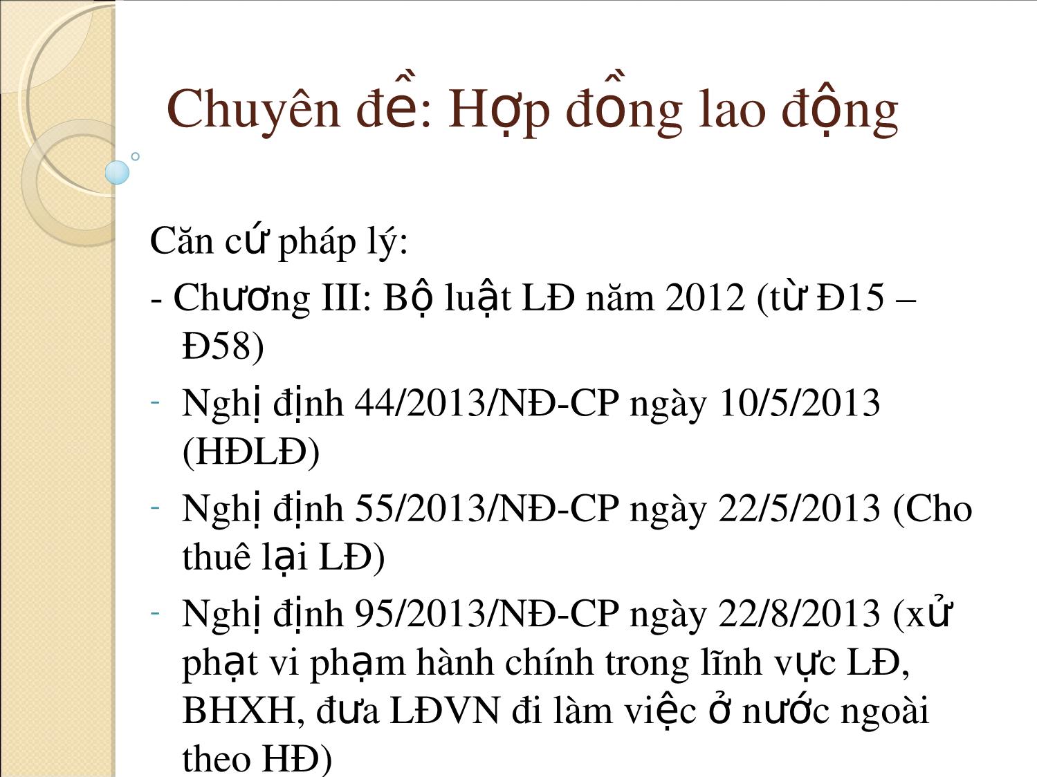 Bài giảng Hợp đồng lao động trang 1