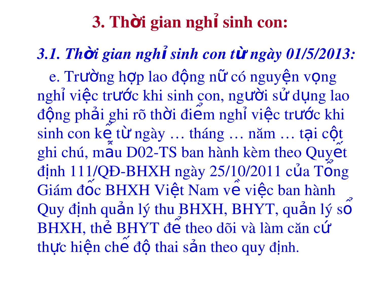 Hướng dẫn thực hiện chế độ thai sản theo quy định của bộ luật lao động số 10/2012/QH13 trang 10