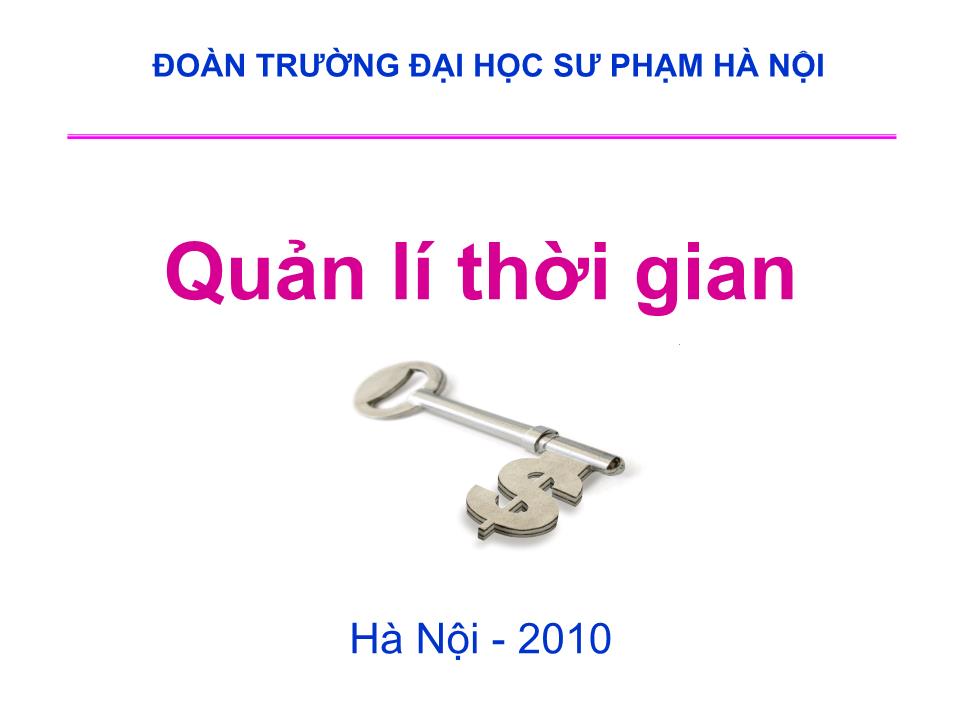 Bài giảng Quản lí thời gian trang 1