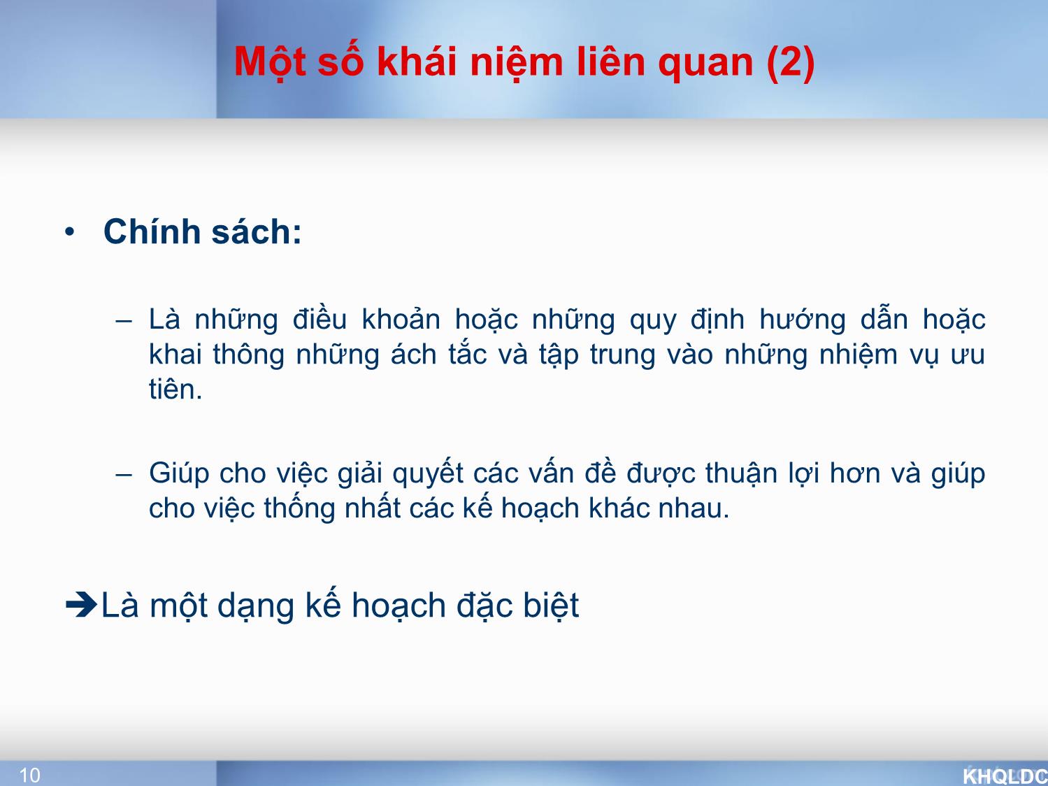 Bài giảng Quản lý đại cương - Chương 5: Lập kế hoạch và ra quyết định - Tạ Thị Bích Ngọc trang 10