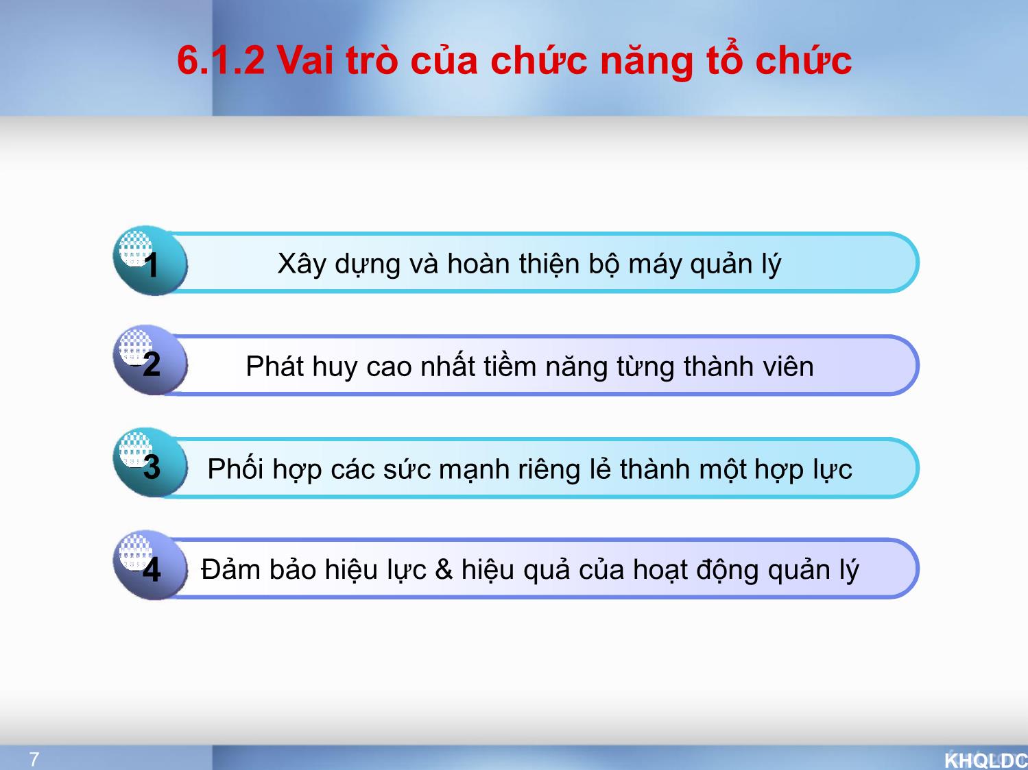 Bài giảng Quản lý đại cương - Chương 6: Chức năng tổ chức - Tạ Thị Bích Ngọc trang 7