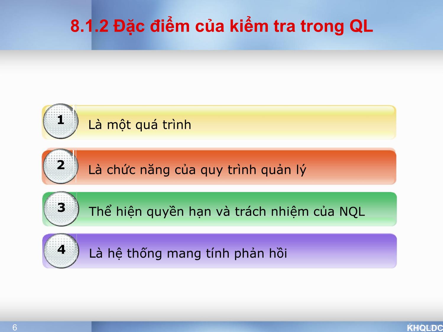 Bài giảng Quản lý đại cương - Chương 8: Chức năng kiểm tra - Tạ Thị Bích Ngọc trang 6