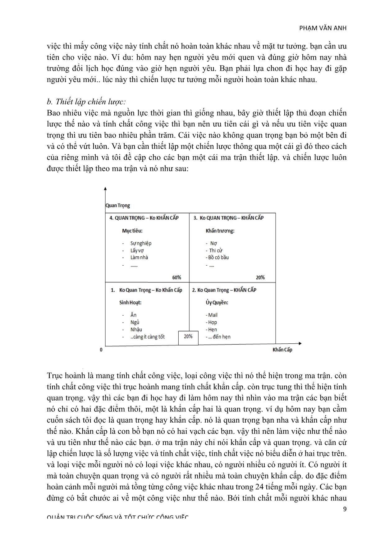 Tài liệu Quản trị thời gian và tổ chức công việc trang 9