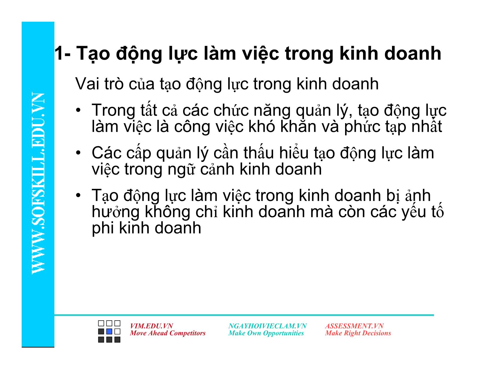 Bài giảng Kỹ năng tạo động lực làm việc trang 9