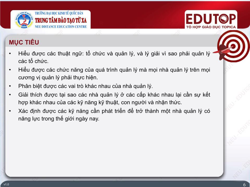 Bài giảng Quản lí - Bài 1: Tổng quan về tổ chức và quản lý tổ chức - Phan Kim Chiến trang 6