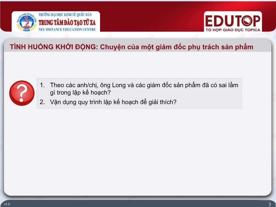 Bài giảng Quản lí - Bài 3: Lập kế hoạch - Phan Kim Chiến trang 3