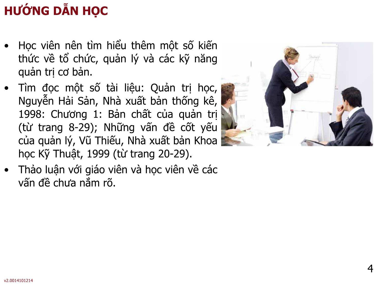 Bài giảng Quản lý - Bài 1: Tổng quan về quản lý trang 4