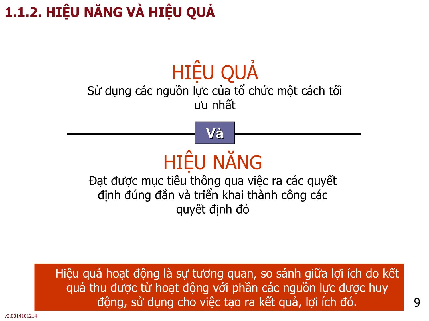 Bài giảng Quản lý - Bài 1: Tổng quan về quản lý trang 9