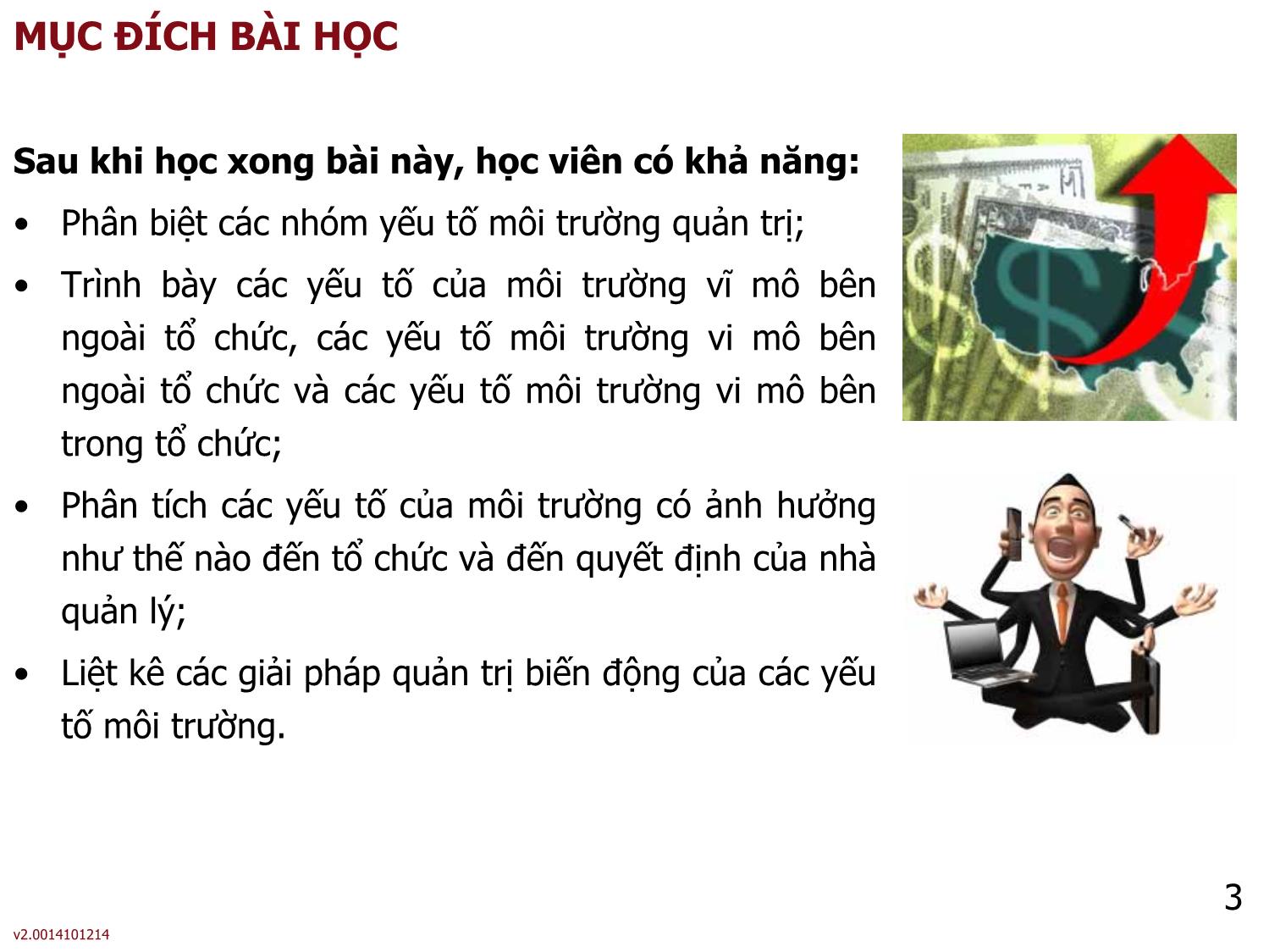 Bài giảng Quản lý - Bài 3: Môi trường hoạt động của tổ chức trang 3