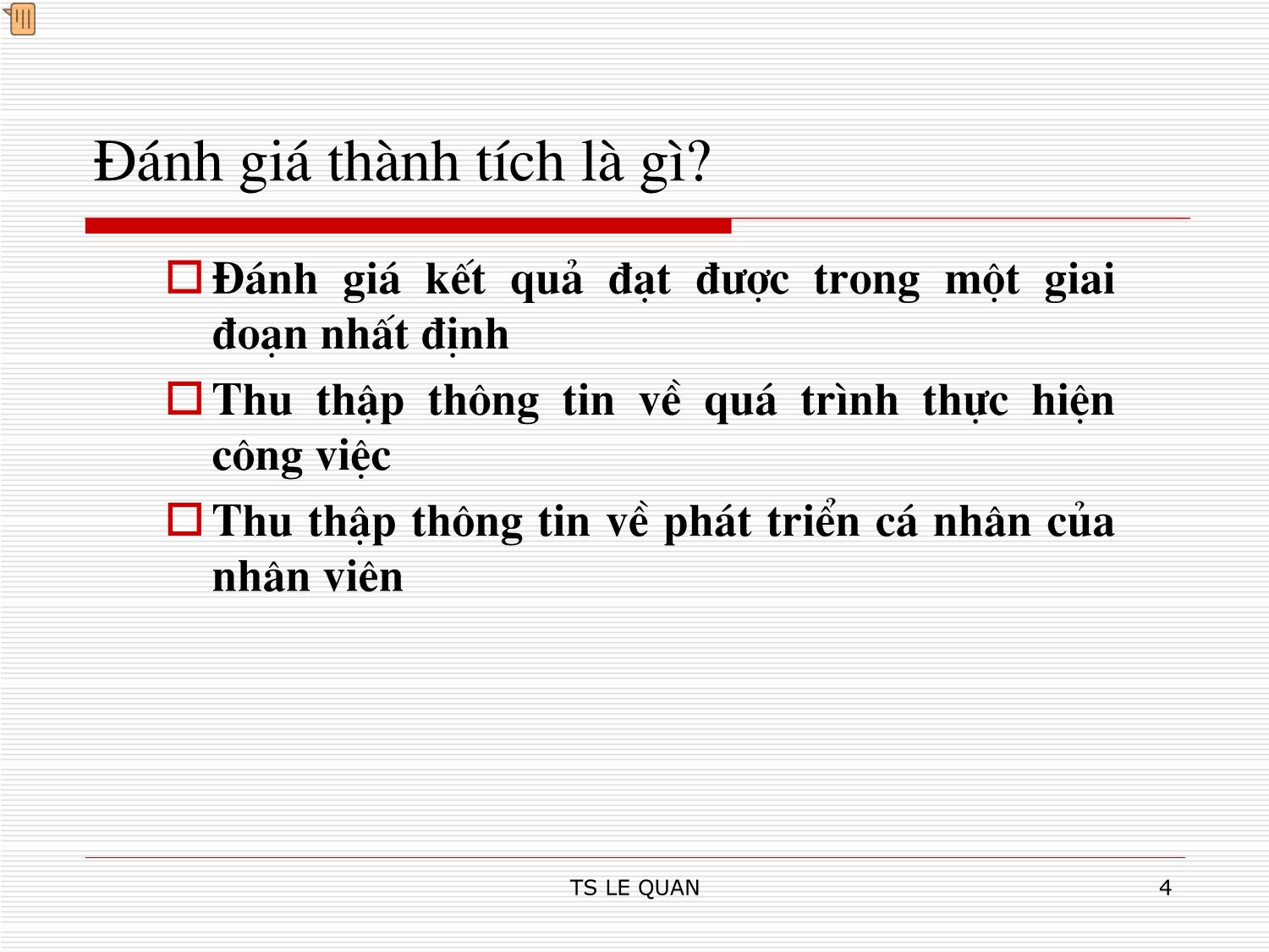 Bài giảng Đánh giá thành tích trang 4