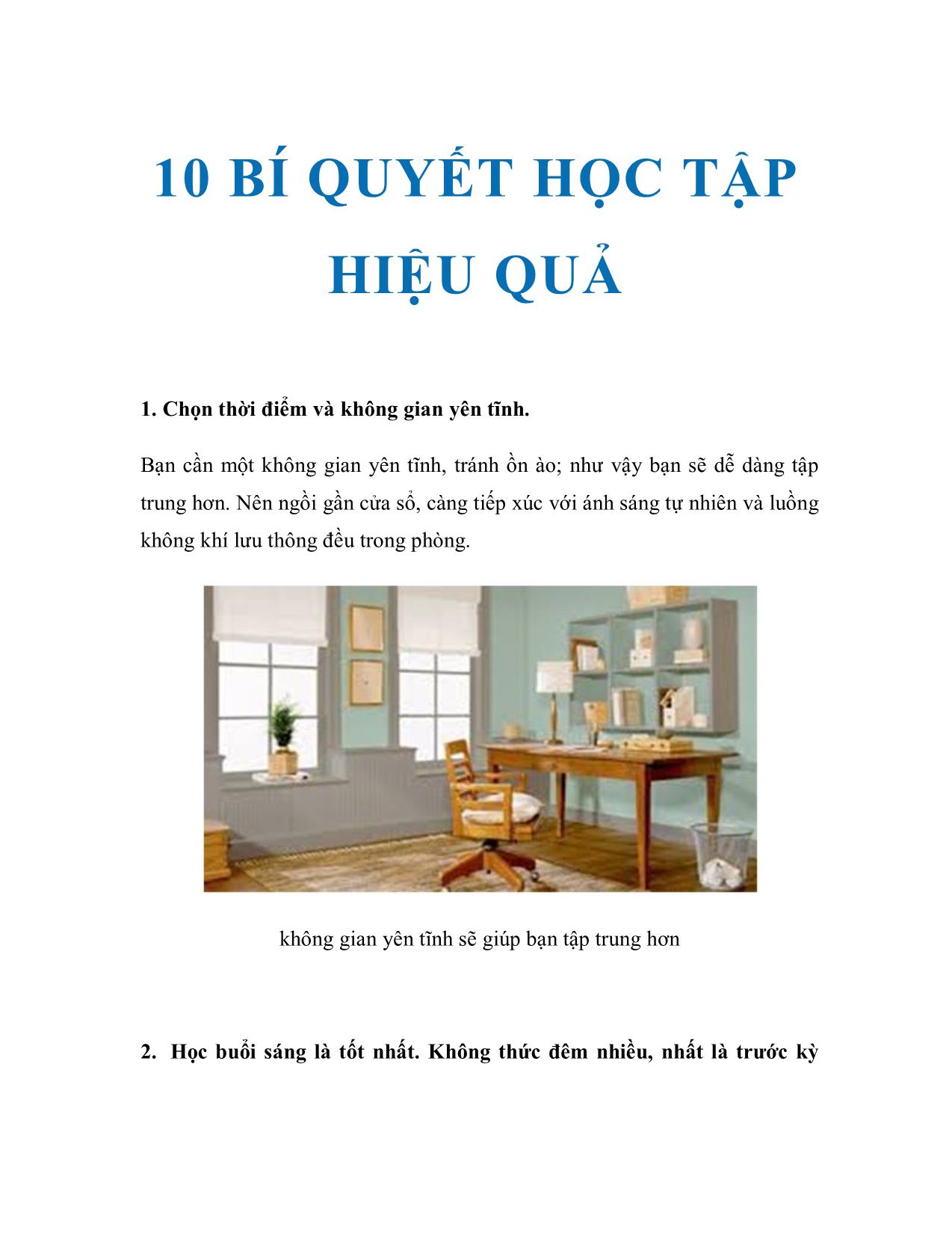 10 bí quyết học tập hiệu quả trang 1