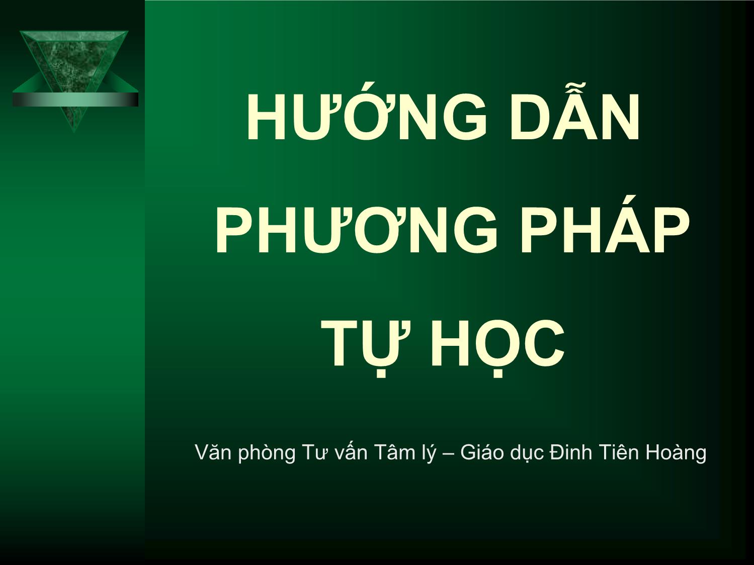 Bài giảng Hướng dẫn phương pháp tự học trang 1