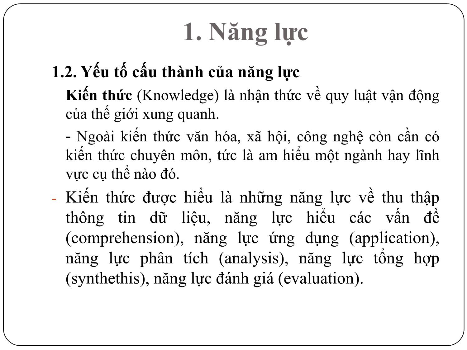 Bài giảng Hướng dẫn xây dựng khung năng lực trang 8