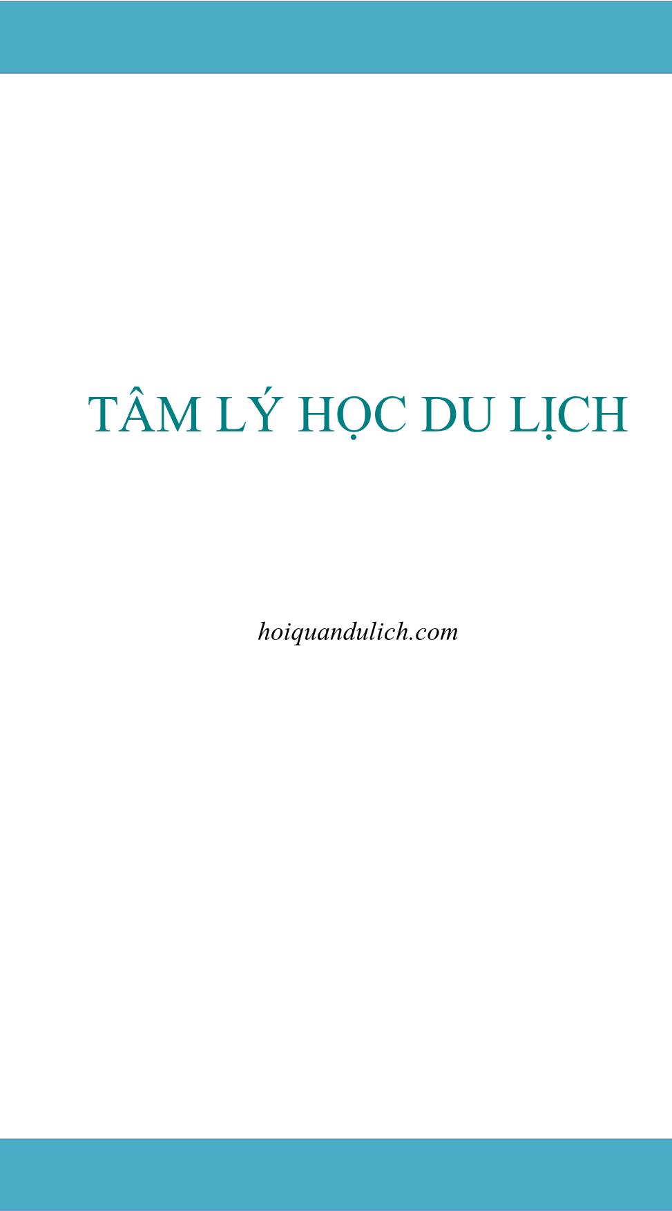 Giáo trình Tâm lý học du lịch trang 1