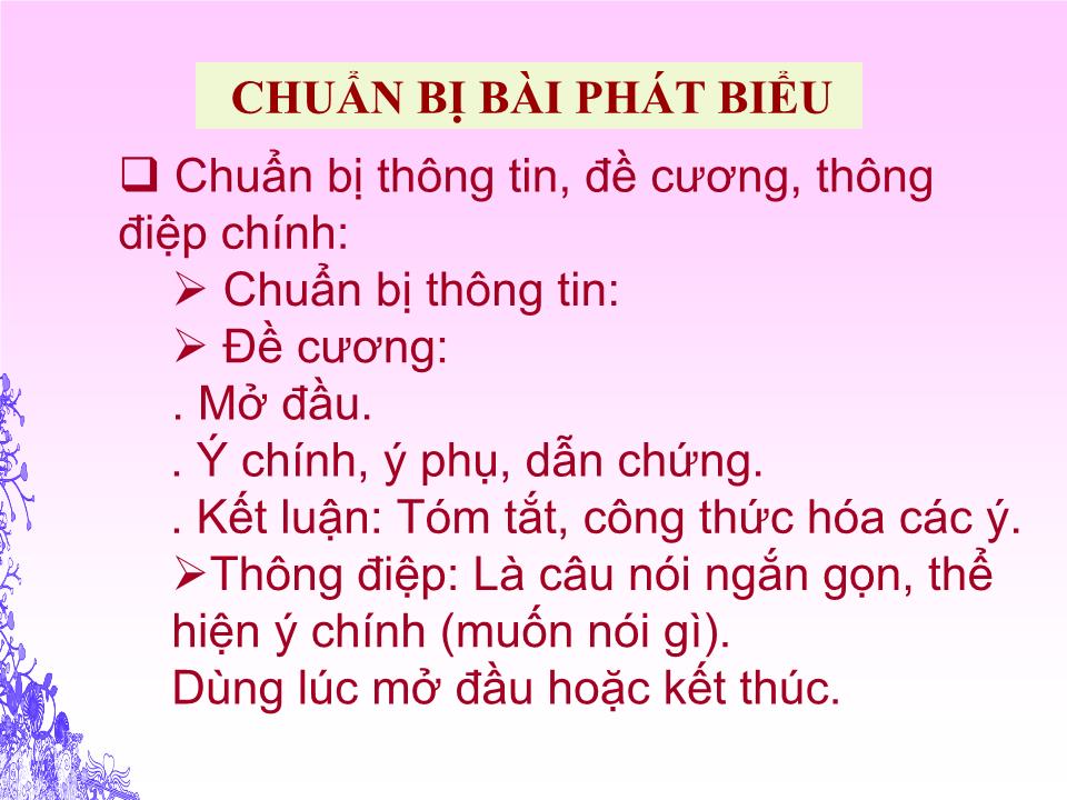 Bài giảng Kỹ năng chuẩn bị, trình bày và phản hồi ý kiến cử tri trang 7