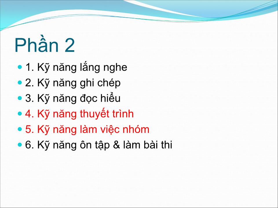 Bài giảng Kỹ năng học tập trang 2