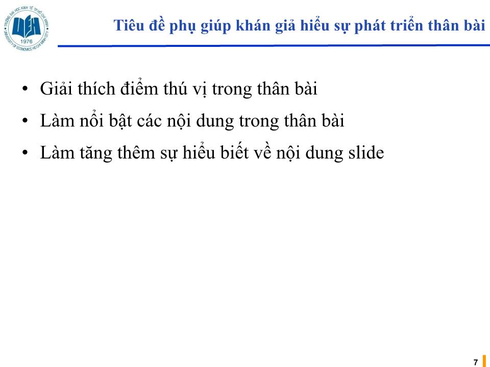 Bài giảng Kỹ năng soạn slides trong thuyết trình trang 7