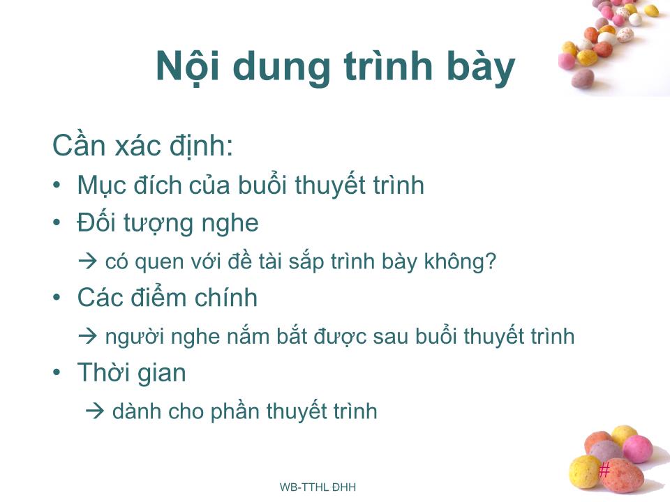 Bài giảng Kỹ năng thuyết trình - Nguyễn Diệu Huyền trang 8