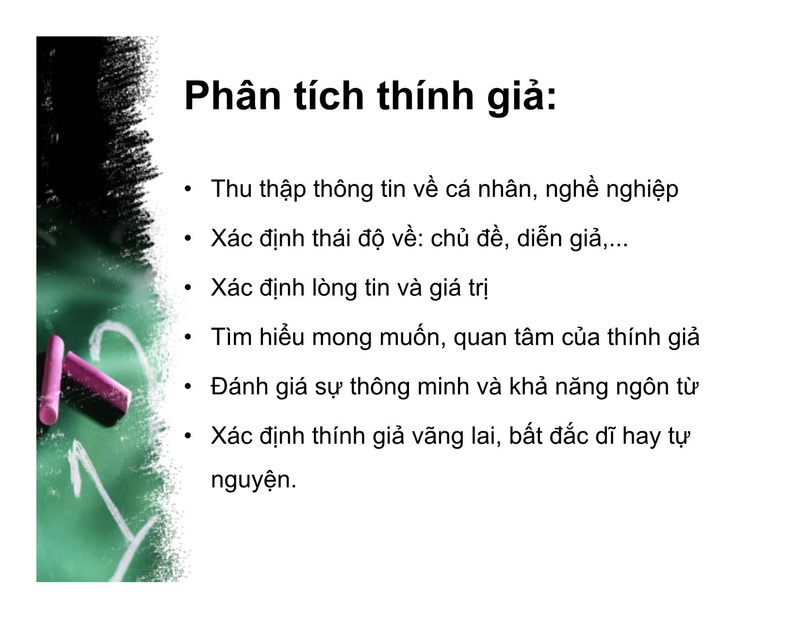 Bài giảng Kỹ năng thuyết trình và thuyết phục trang 6