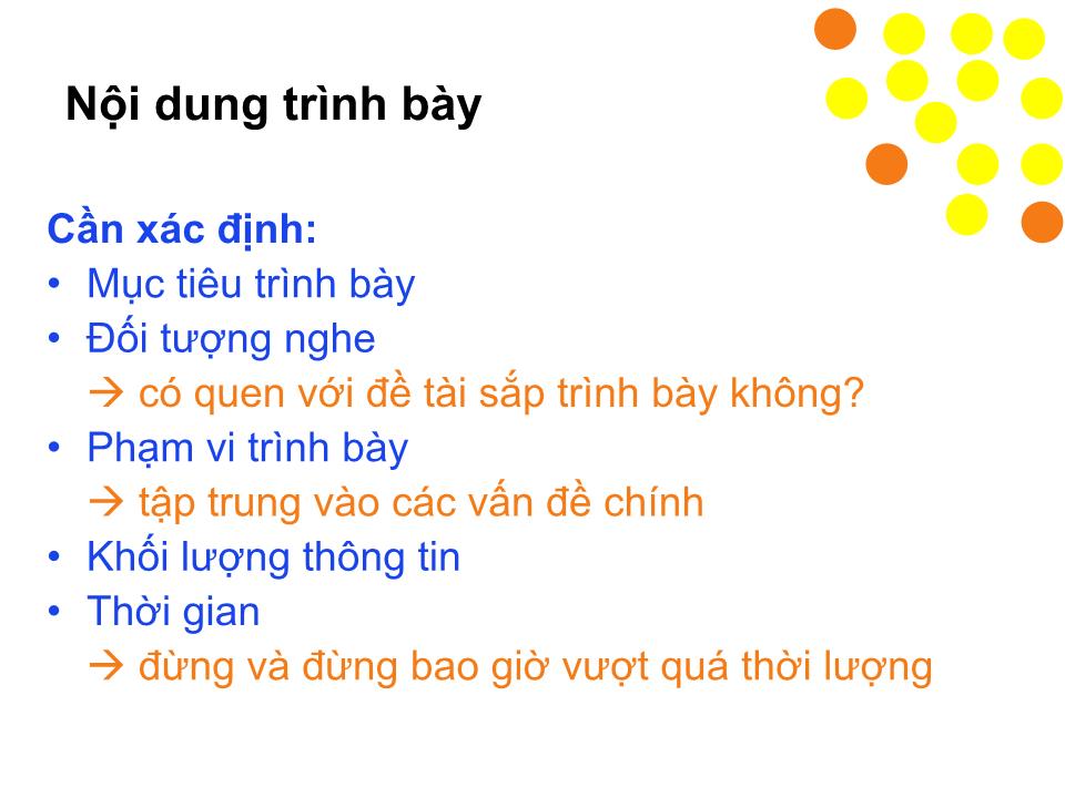 Bài giảng Kỹ năng Thuyết trình và Trình bày PowerPoint trang 6