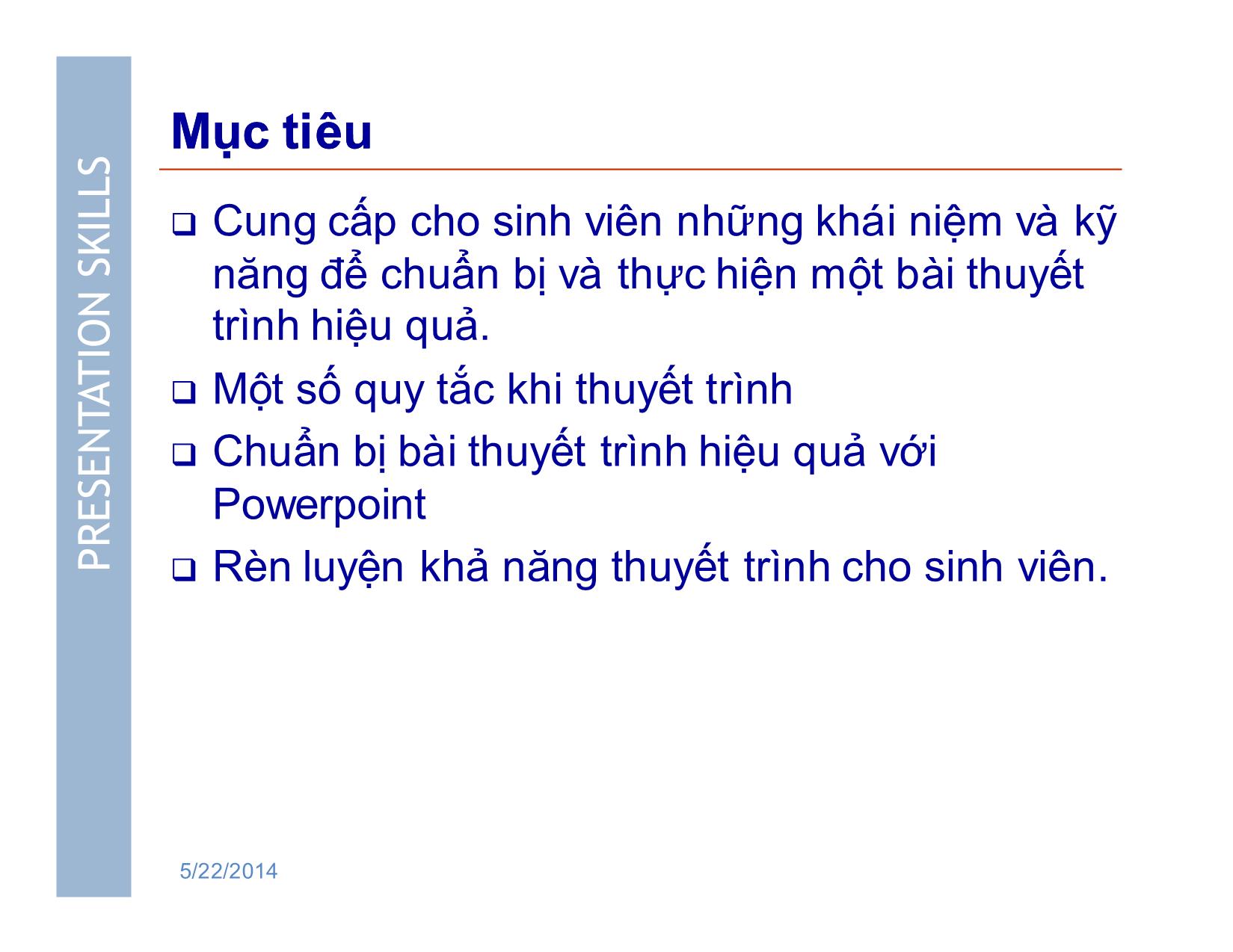 Bài giảng Kỹ năng thuyết trình với MS .Powerpoint trang 2