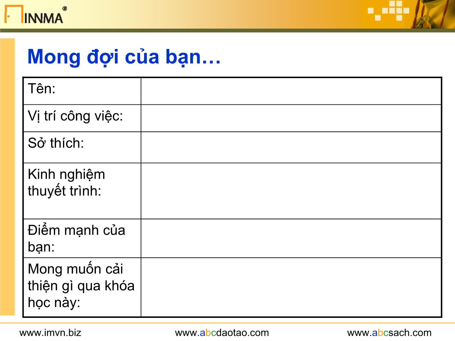 Bài giảng Kỹ năng thuyết trình - Vũ Thái Hà trang 10