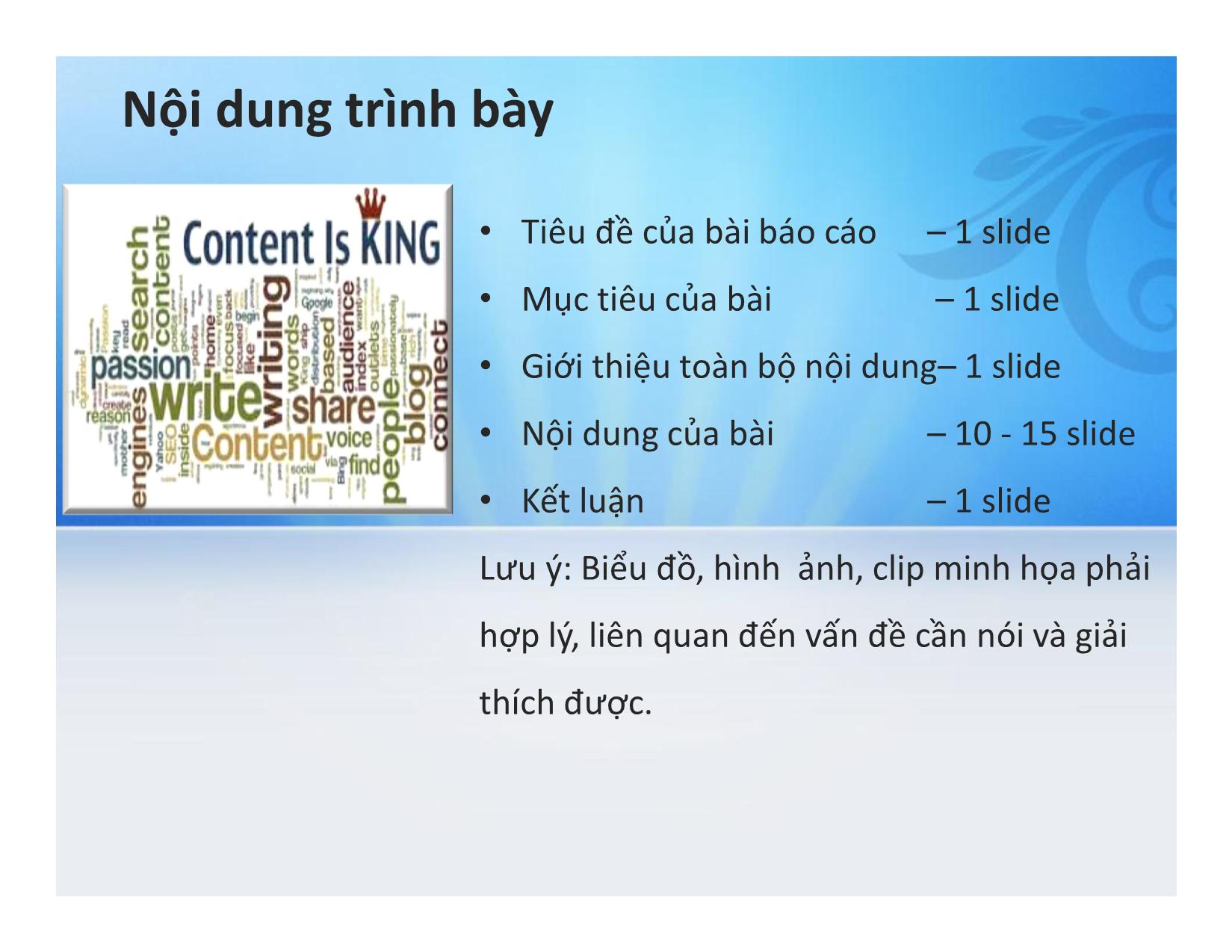 Bài giảng Kỹ năng trình bày báo cáo và thuyết trình trang 6