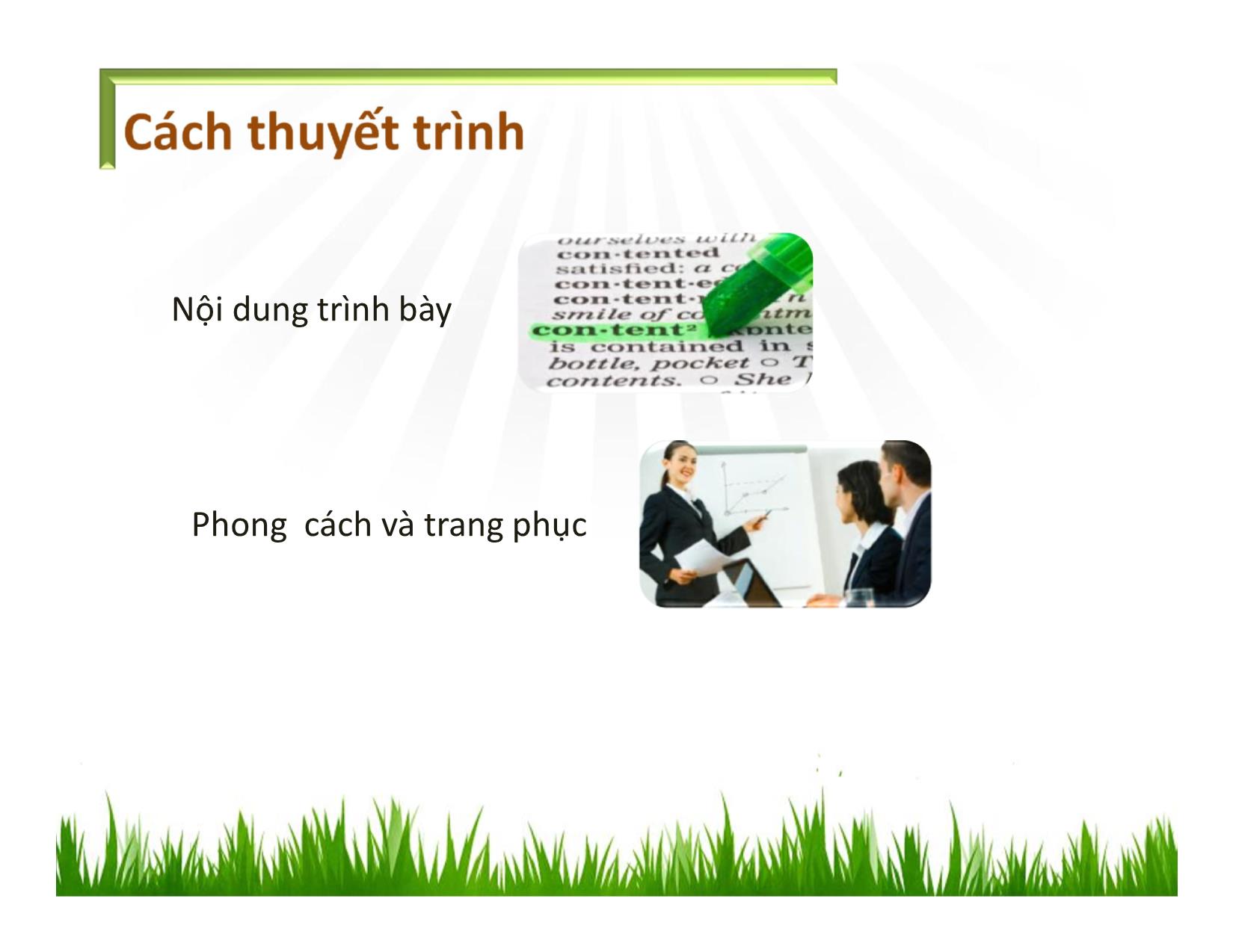 Bài giảng Kỹ năng trình bày báo cáo và thuyết trình trang 8