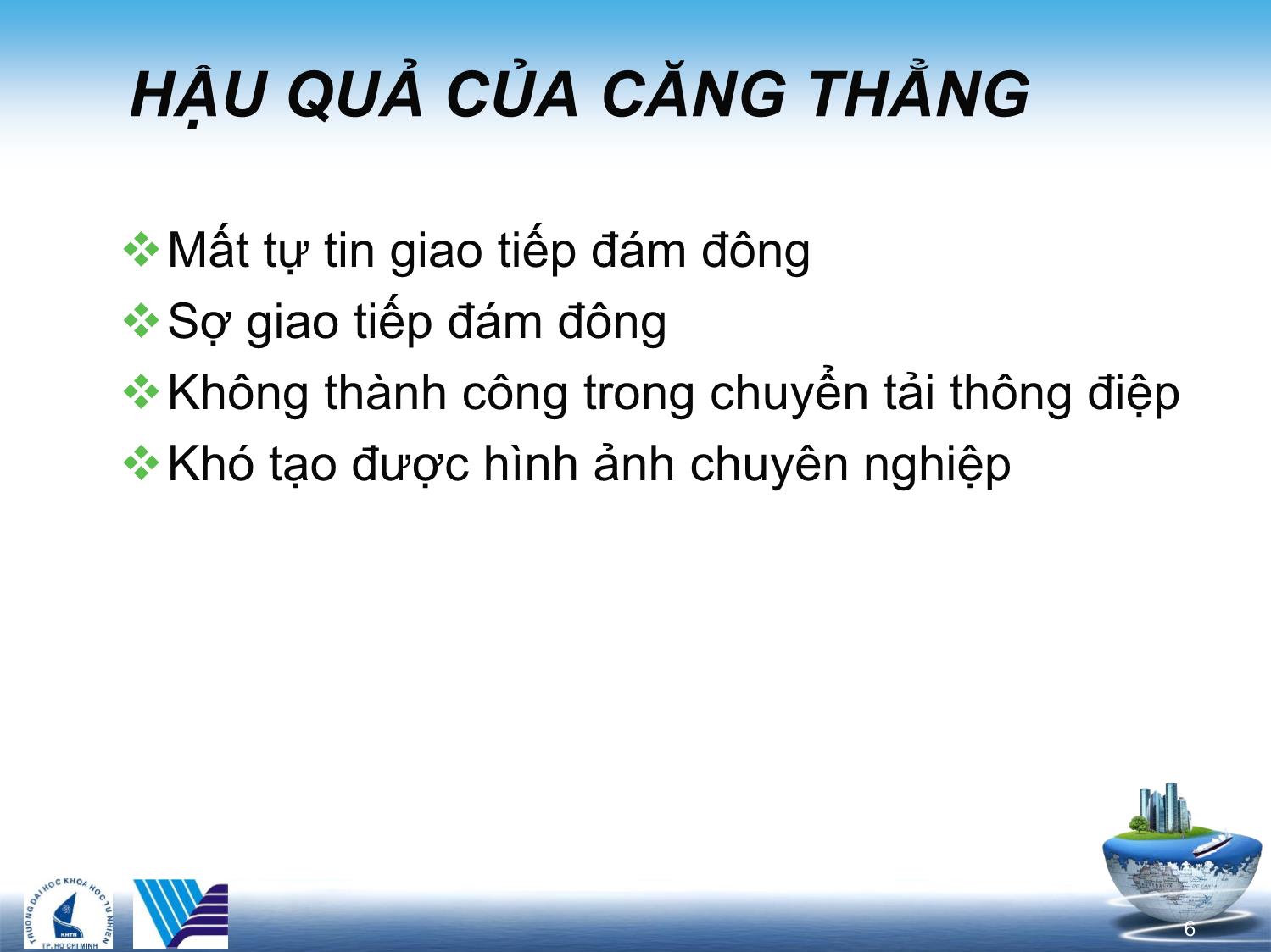 Bài giảng Kỹ năng trình bày trước đám đông trang 6