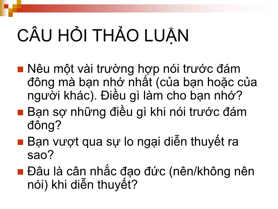 Bài giảng Nói trước đám đông (diễn thuyết) trang 2