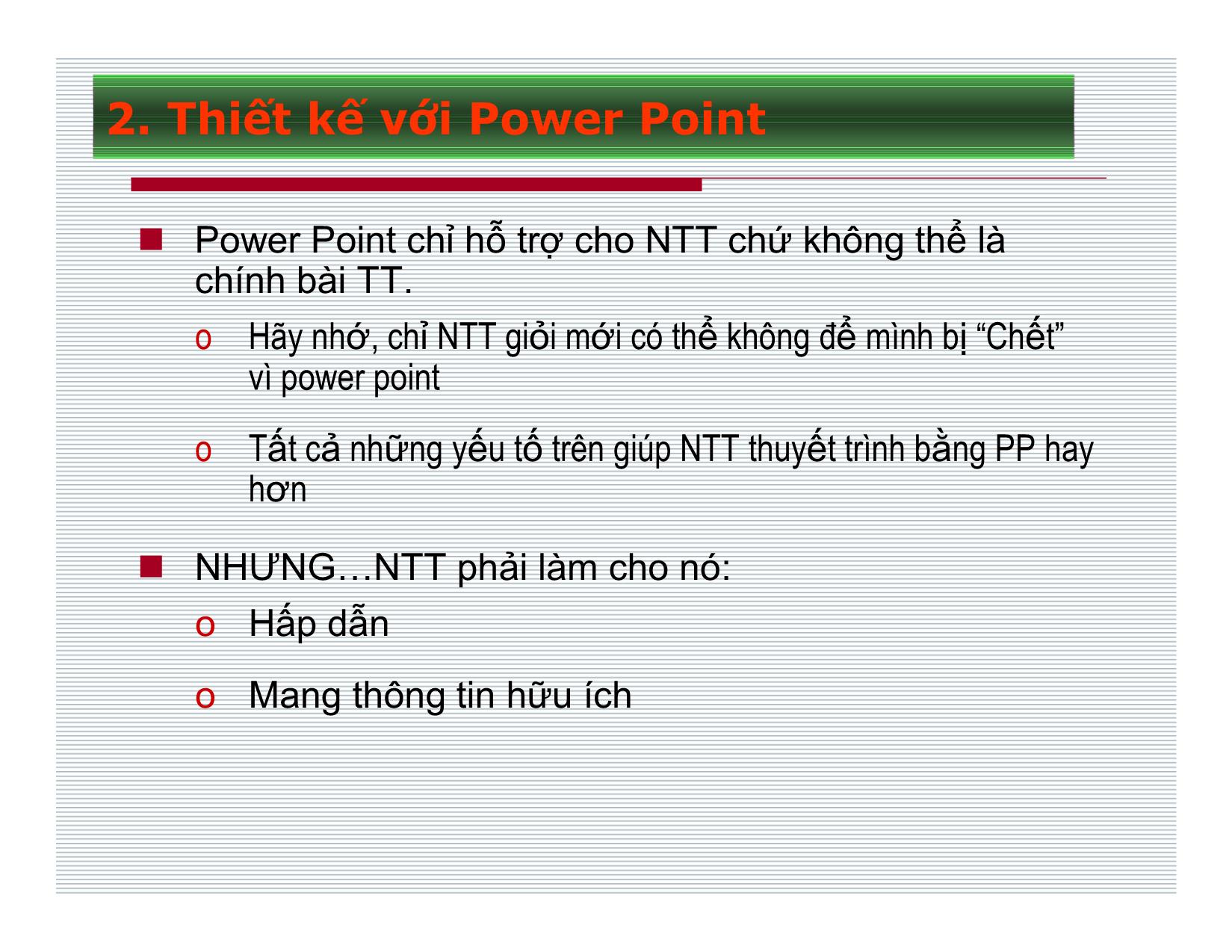 Bài giảng Thuyết trình hiệu quả với PowerPoint - Nguyễn Tường Dũng trang 4