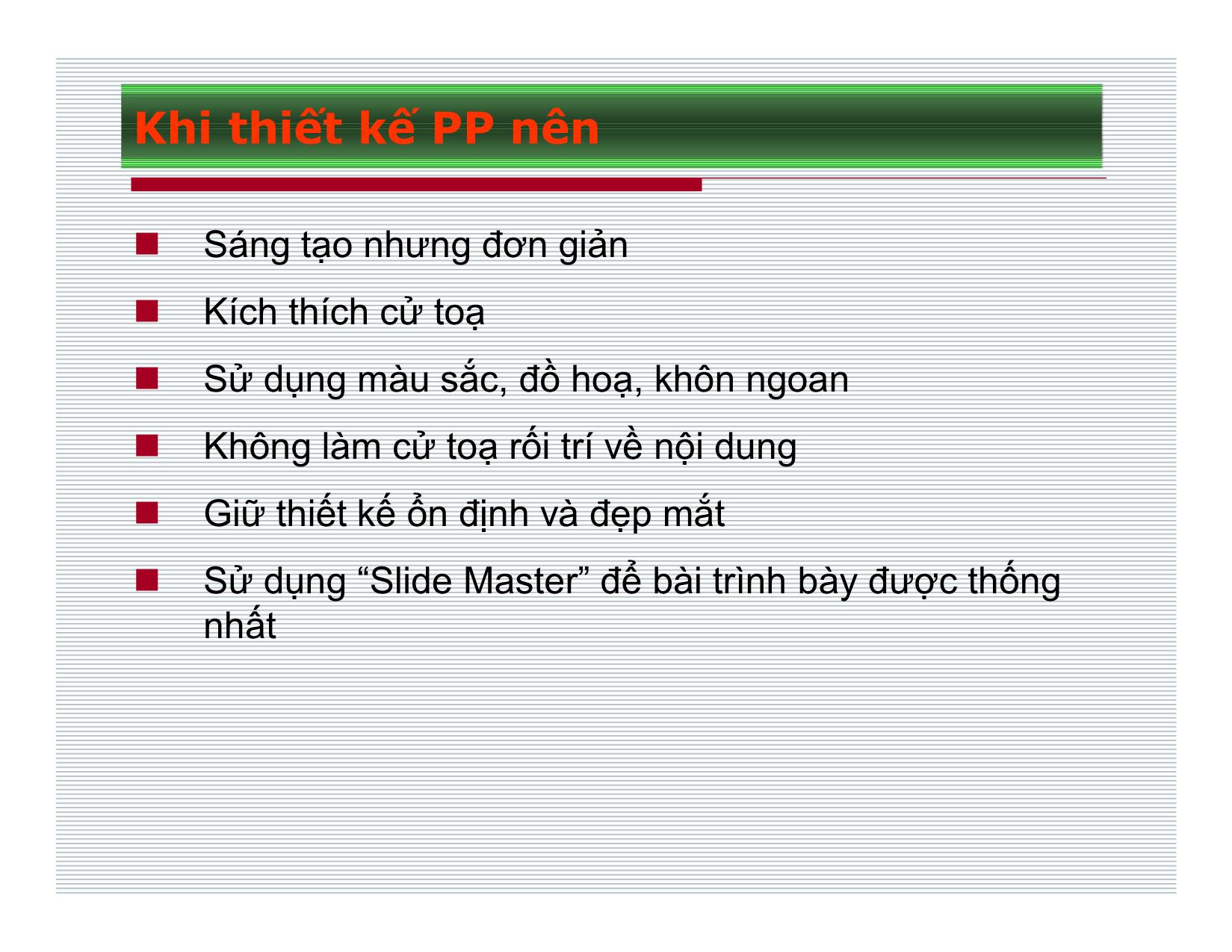 Bài giảng Thuyết trình hiệu quả với PowerPoint - Nguyễn Tường Dũng trang 5