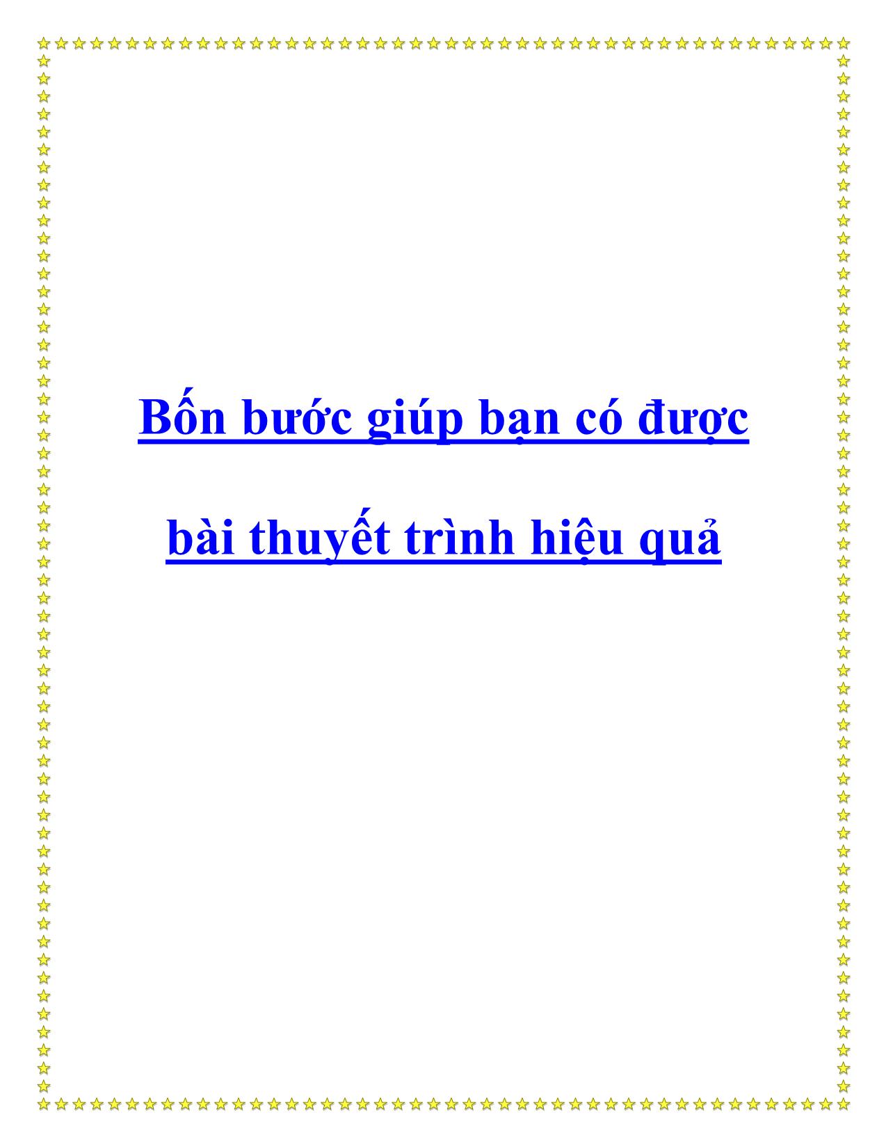 Bốn bước giúp bạn có được bài thuyết trình hiệu quả trang 1