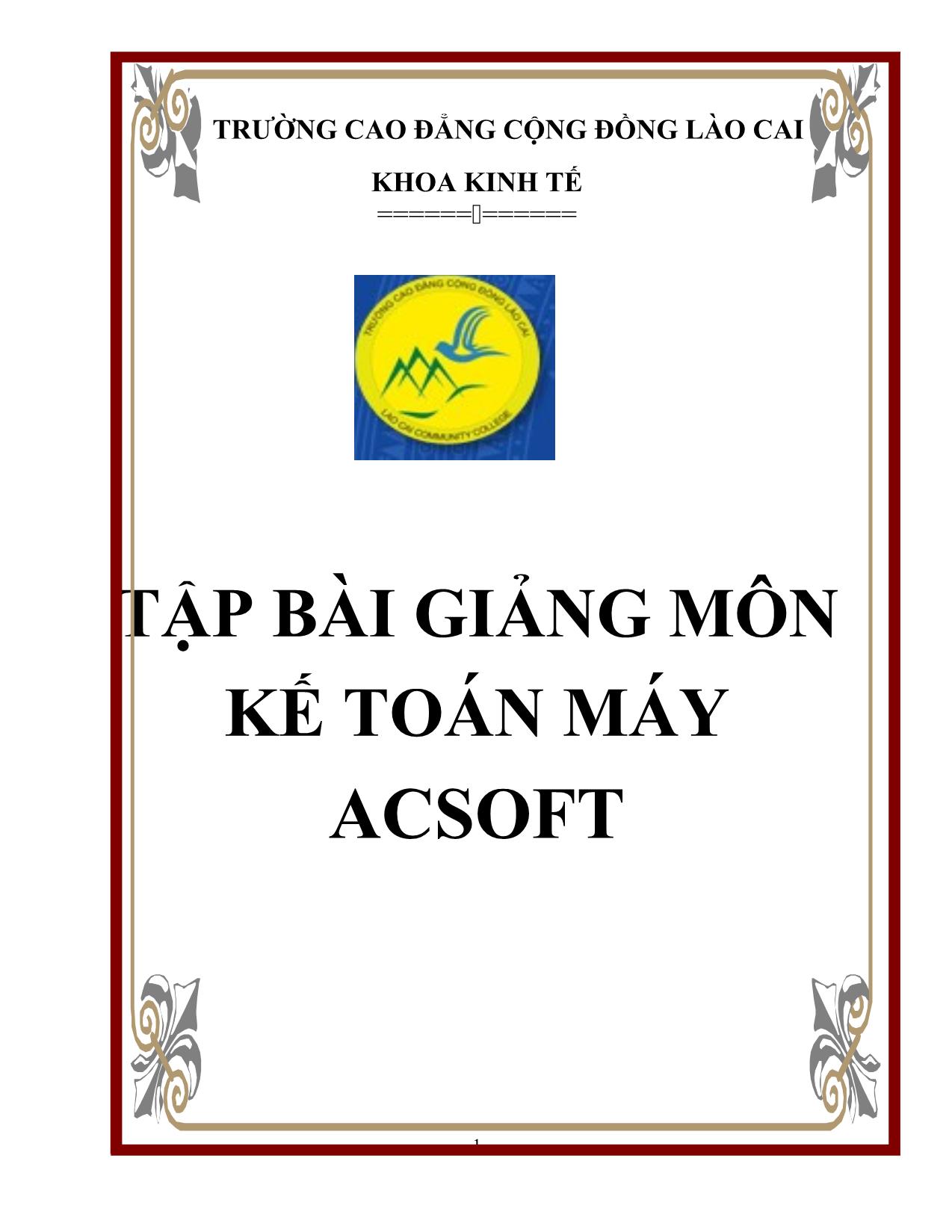 Giáo trình Kế toán máy trang 1