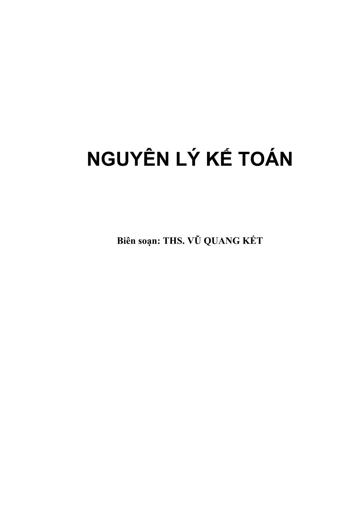 Giáo trình Nguyên lý kế toán (Phần 1) trang 1