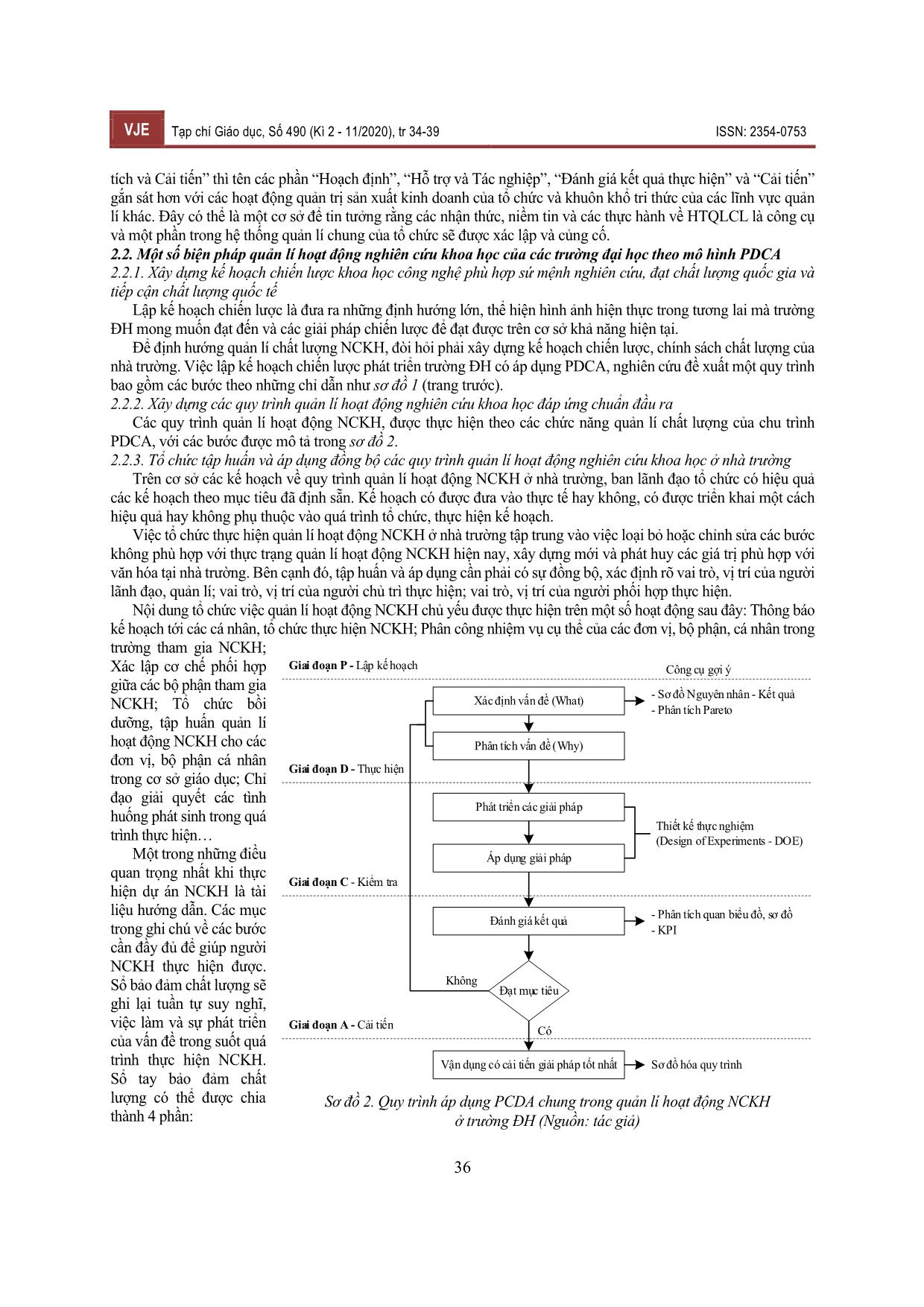 Một số biện pháp quản lí hoạt động nghiên cứu khoa học của các trường Đại học theo mô hình pdca (Plan - Do - Check - Act) trang 3
