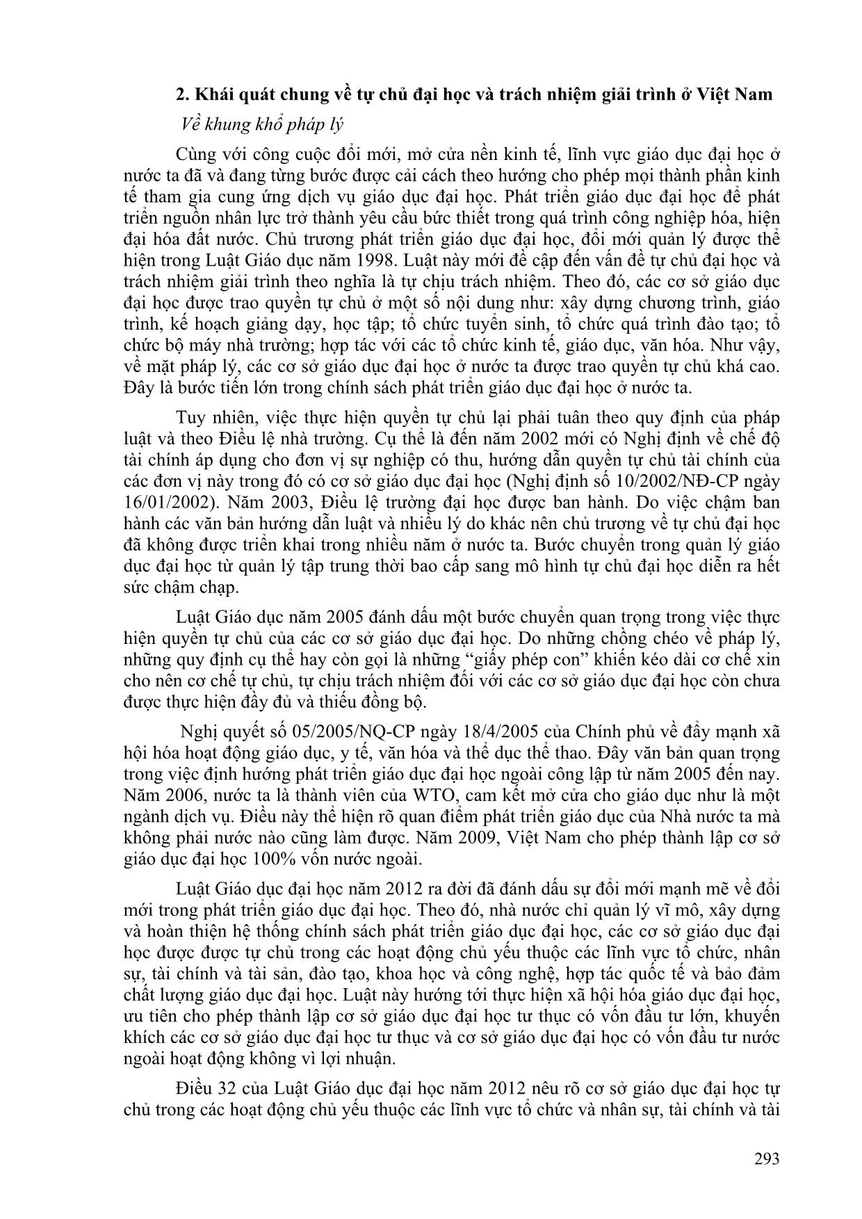 Một số nội dung về tự chủ Đại học và trách nhiệm giải trình trong bối cảnh đổi mới giáo dục ở Việt Nam trang 3