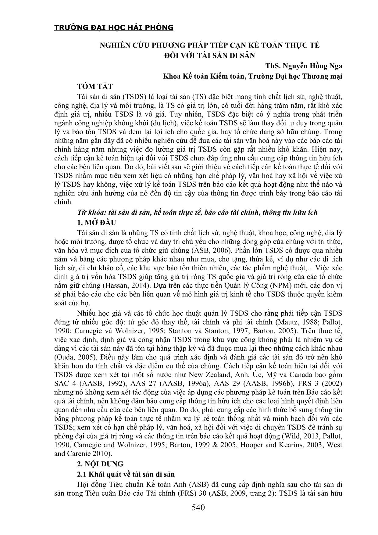 Nghiên cứu phương pháp tiếp cận kế toán thực tế đối với tài sản di sản trang 1