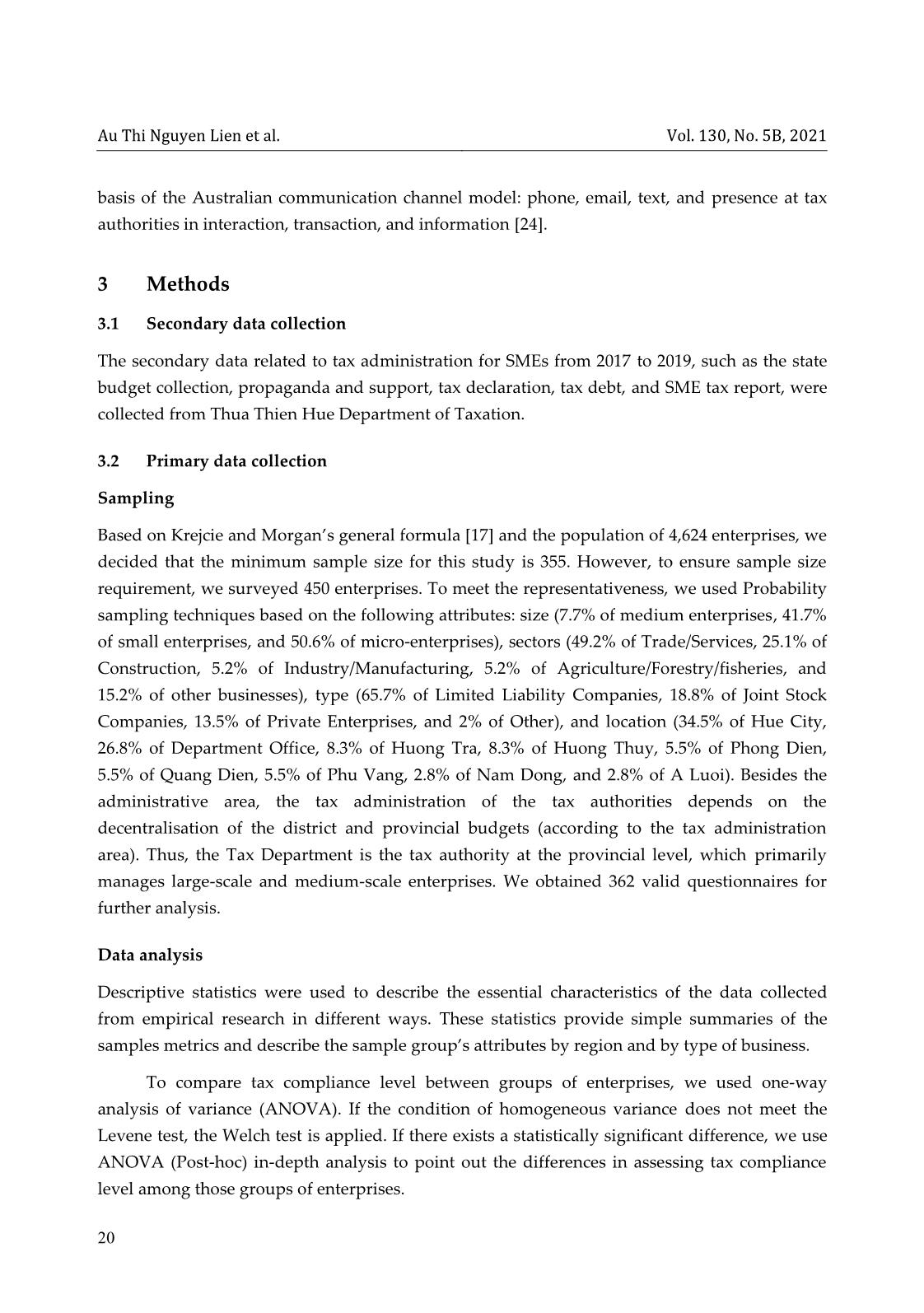 Tax compliance of small and medium enterprises: A case study in Thua Thien Hue trang 4