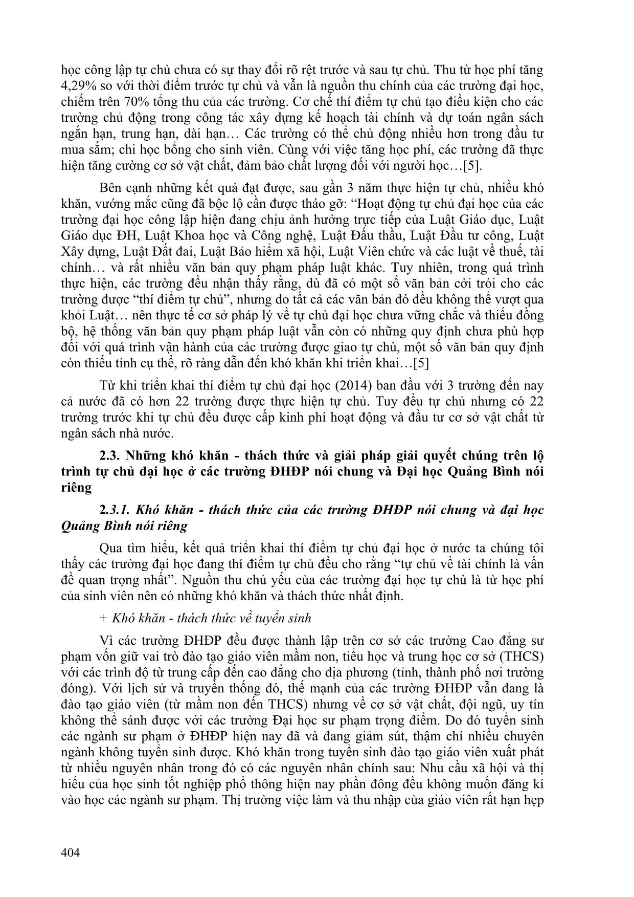 Tự chủ Đại học ở các trường Đại học địa phương: Những khó khăn - thách thức và lộ trình tiến tới tự chủ trang 4