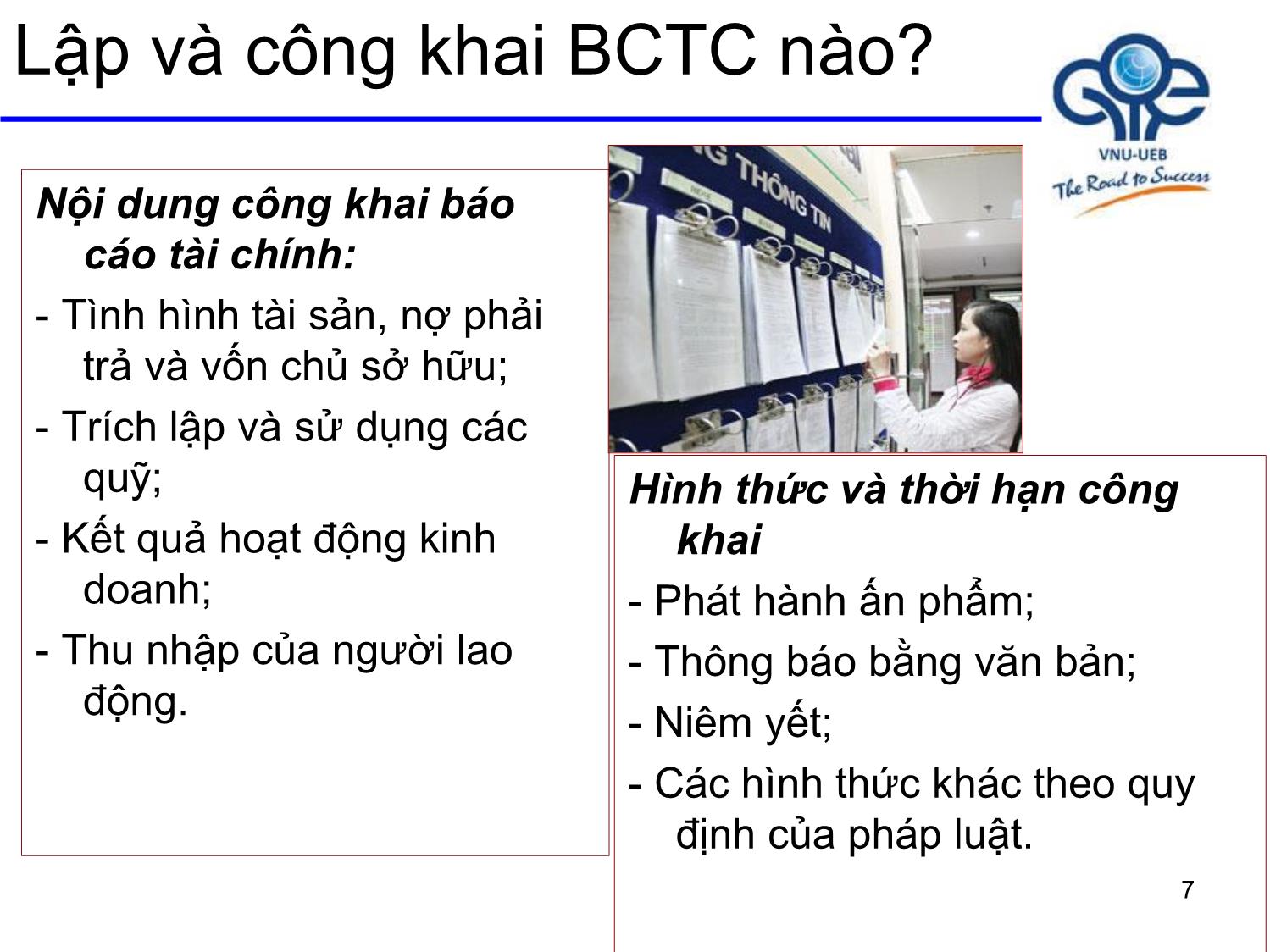 Bài giảng Nguyên lý kế toán - Bài 2: Báo cáo tài chính - Trần Thế Nữ trang 7