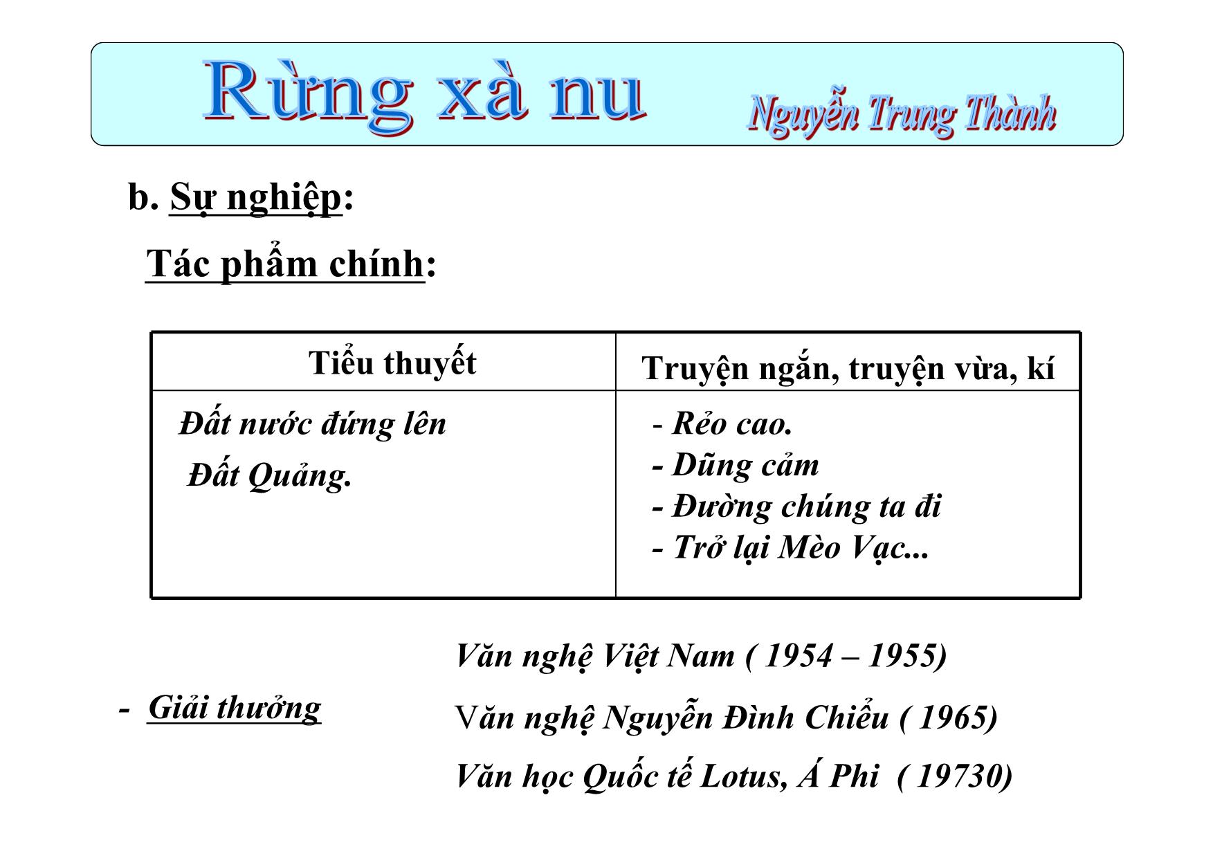 Bài giảng Ngữ văn Lớp 12 - Văn bản: Rừng xà nu (Tiết 1) trang 4