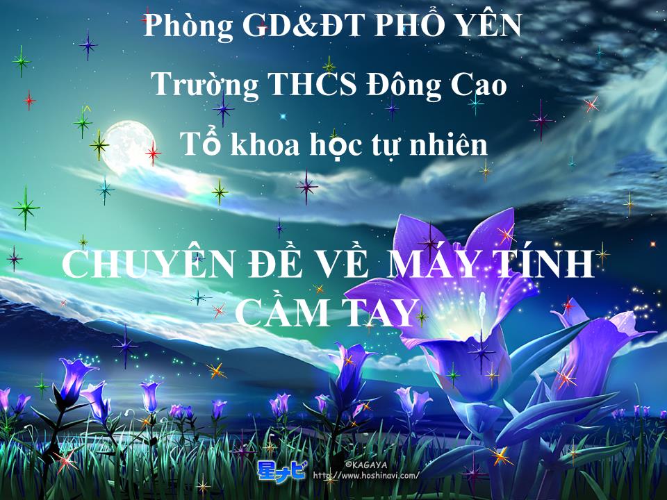 Bài giảng Chuyên đề về máy tính cầm tay trang 1